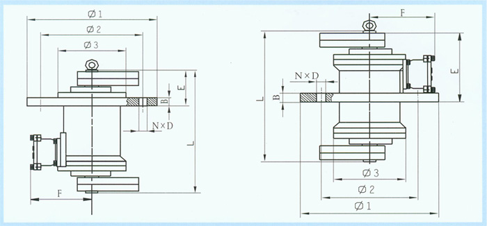 立式防爆振動電機外形尺寸 立式防爆振動電機外形尺寸